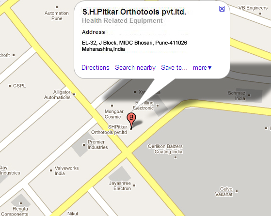 Find location for S.H.Pitkar Orthotools Pvt.Ltd. at http://maps.google.co.in/